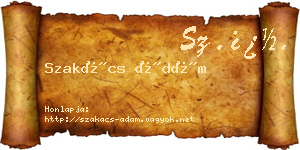 Szakács Ádám névjegykártya