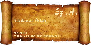 Szakács Ádám névjegykártya